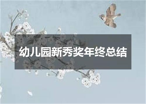 幼儿园新秀奖年终总结
