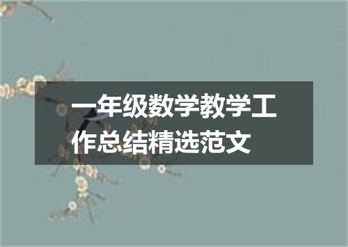 一年级数学教学工作总结精选范文