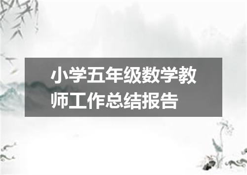 小学五年级数学教师工作总结报告