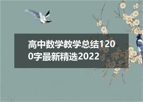 高中数学教学总结1200字最新精选2022