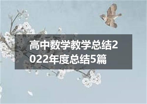 高中数学教学总结2022年度总结5篇