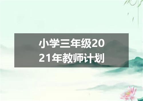 小学三年级2021年教师计划