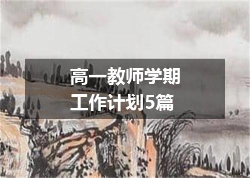 高一教师学期工作计划5篇