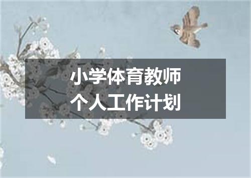 小学体育教师个人工作计划