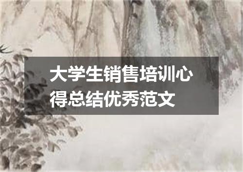 大学生销售培训心得总结优秀范文