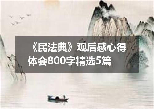《民法典》观后感心得体会800字精选5篇