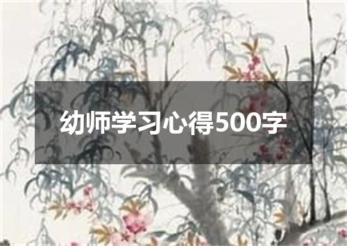 幼师学习心得500字
