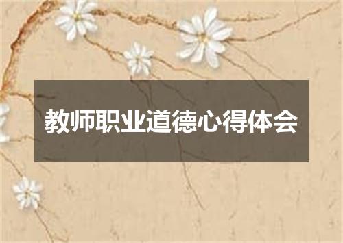 教师职业道德心得体会
