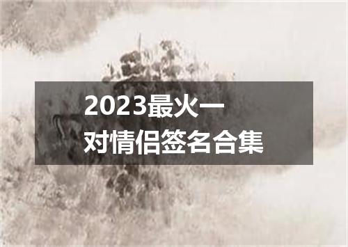 2023最火一对情侣签名合集