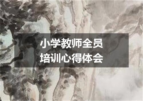 小学教师全员培训心得体会