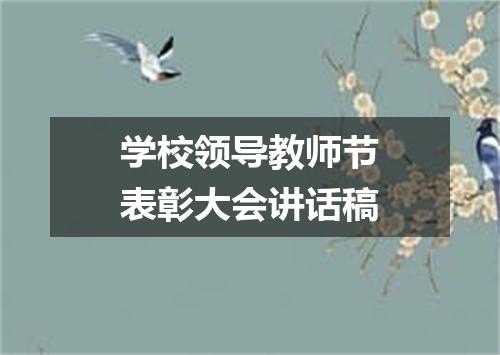 学校领导教师节表彰大会讲话稿