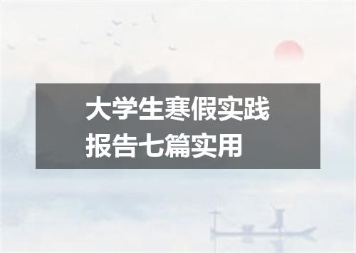 大学生寒假实践报告七篇实用