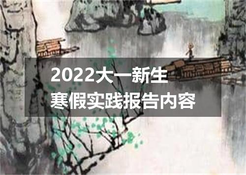 2022大一新生寒假实践报告内容