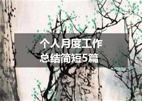个人月度工作总结简短5篇