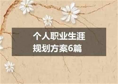 个人职业生涯规划方案6篇