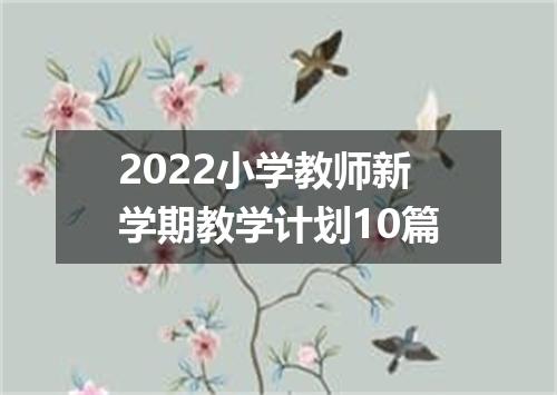 2022小学教师新学期教学计划10篇