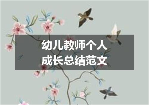幼儿教师个人成长总结范文