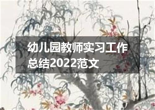 幼儿园教师实习工作总结2022范文