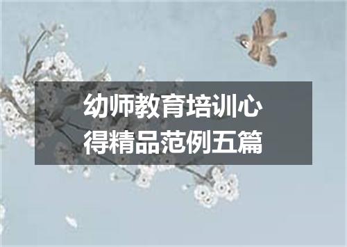 幼师教育培训心得精品范例五篇