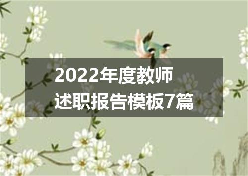2022年度教师述职报告模板7篇
