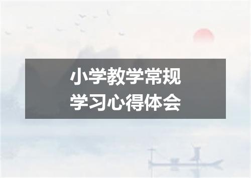 小学教学常规学习心得体会