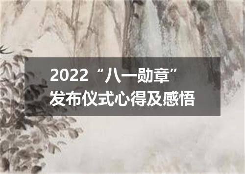 2022“八一勋章”发布仪式心得及感悟