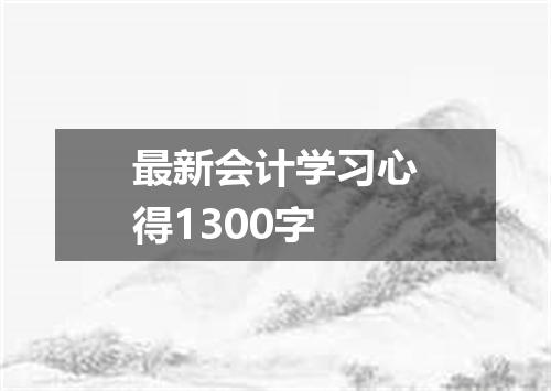 最新会计学习心得1300字