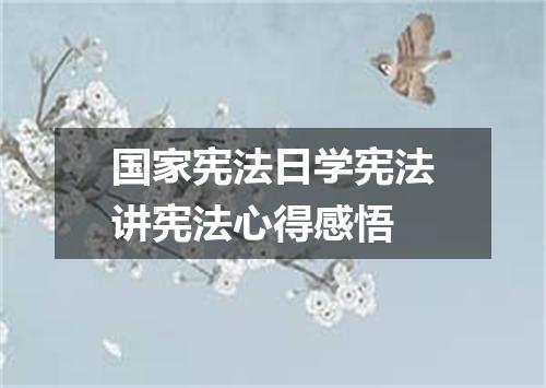 国家宪法日学宪法讲宪法心得感悟