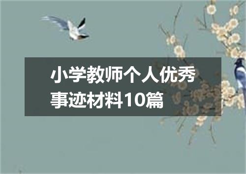 小学教师个人优秀事迹材料10篇