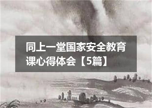 同上一堂国家安全教育课心得体会【5篇】