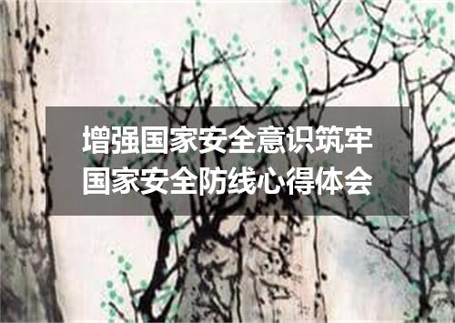 增强国家安全意识筑牢国家安全防线心得体会