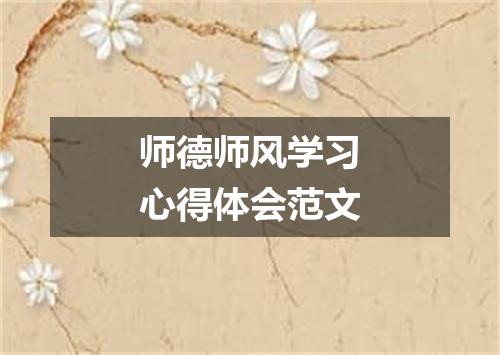 师德师风学习心得体会范文