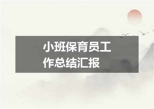 小班保育员工作总结汇报