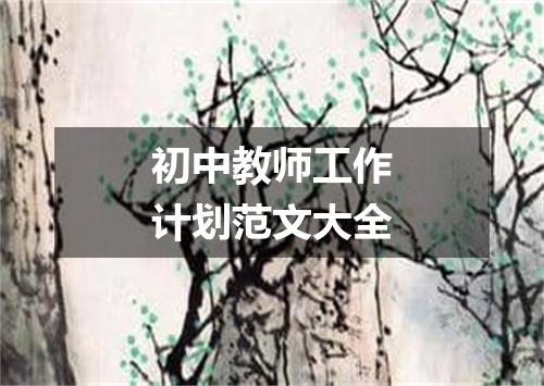 初中教师工作计划范文大全