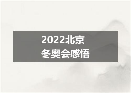 2022北京冬奥会感悟
