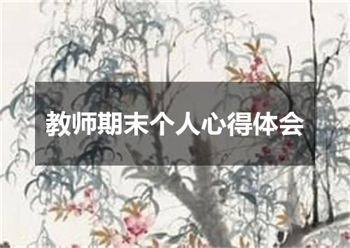 教师期末个人心得体会