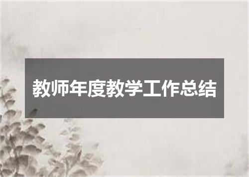 教师年度教学工作总结