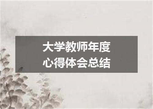 大学教师年度心得体会总结