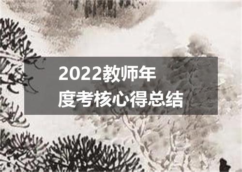 2022教师年度考核心得总结