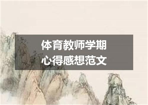 体育教师学期心得感想范文