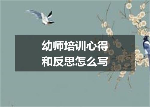 幼师培训心得和反思怎么写