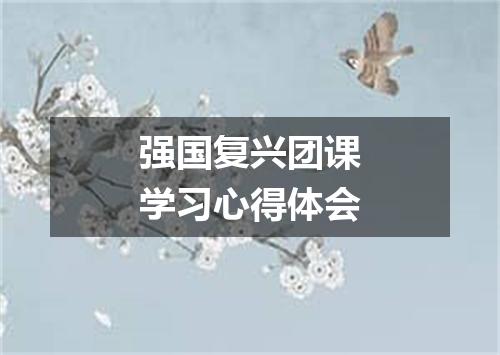 强国复兴团课学习心得体会
