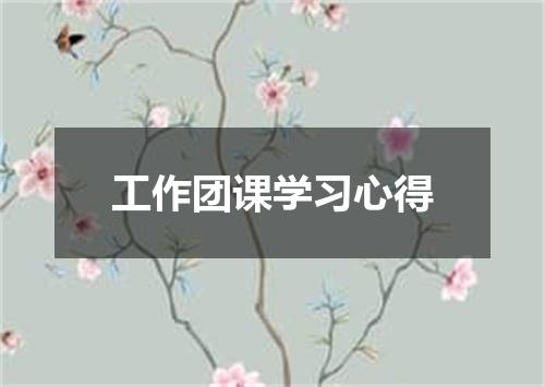 工作团课学习心得