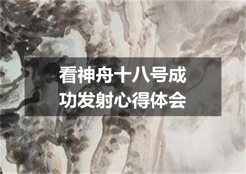 看神舟十八号成功发射心得体会