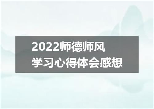 2022师德师风学习心得体会感想