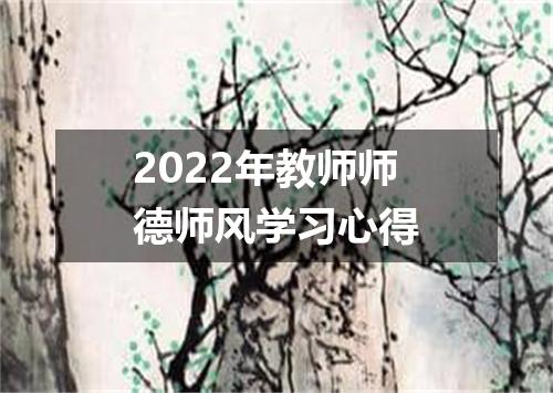 2022年教师师德师风学习心得