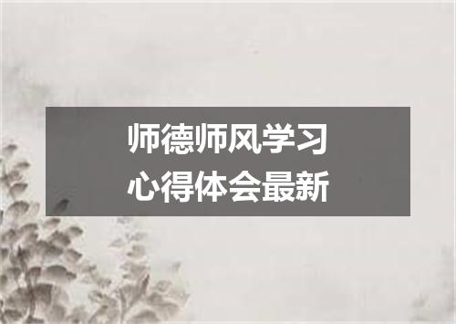 师德师风学习心得体会最新