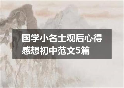 国学小名士观后心得感想初中范文5篇