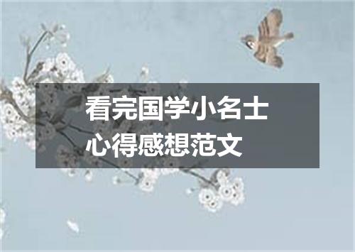 看完国学小名士心得感想范文