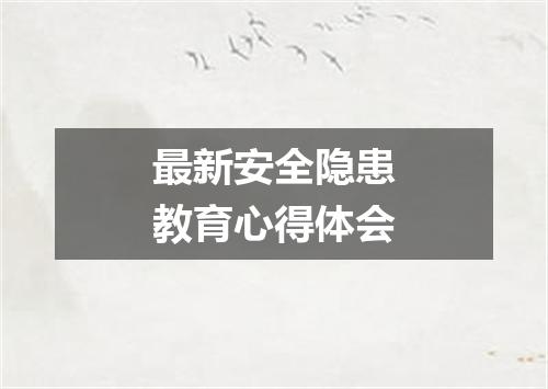 最新安全隐患教育心得体会